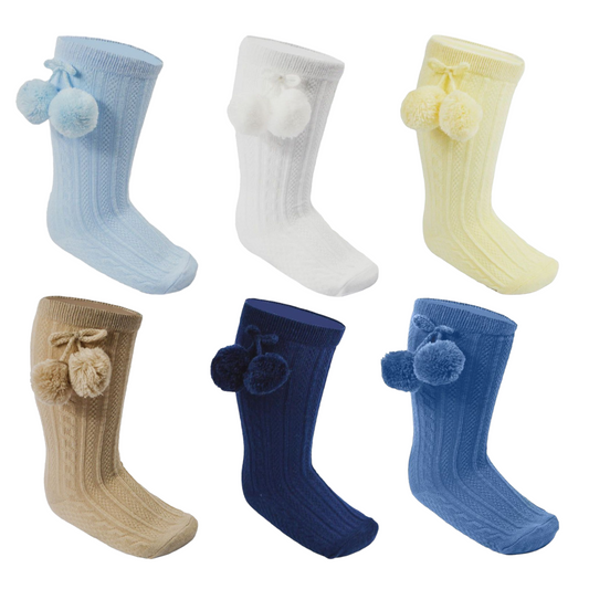 Knee High Pom Pom Socks