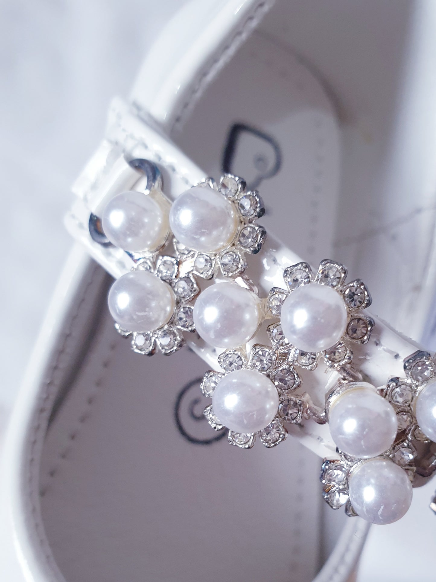 White Diamante Pearl Shoes