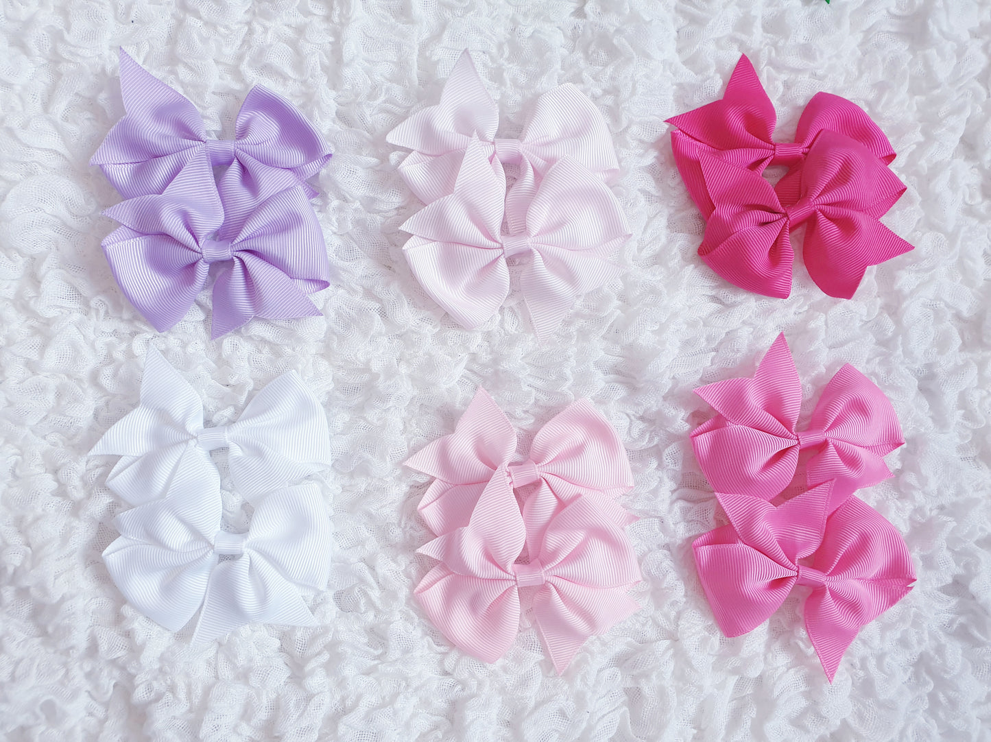 Girls Bow Hair Clips x2