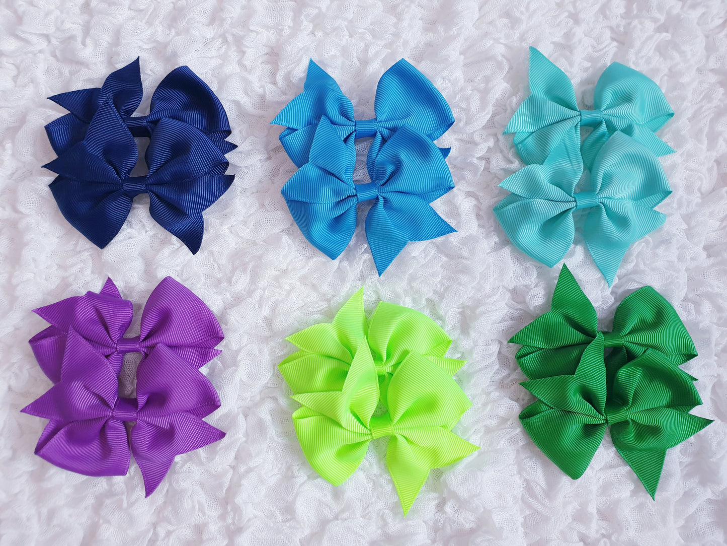 Girls Bow Hair Clips x2