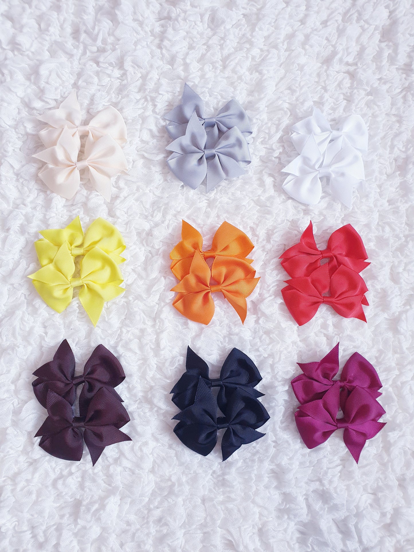 Girls Bow Hair Clips x2