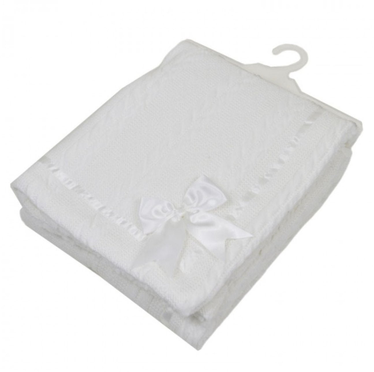 White Fleece Lined Bow Blanket