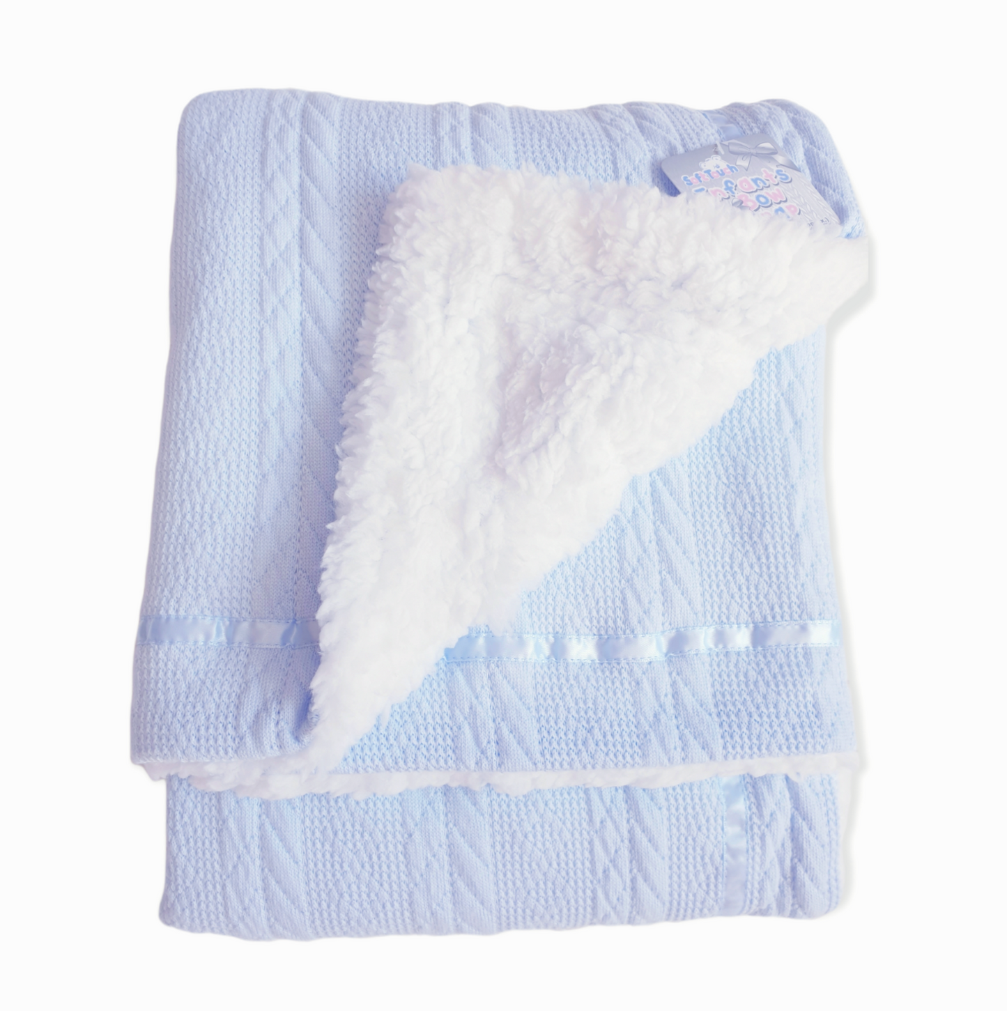 Blue Fleece Lined Bow Blanket