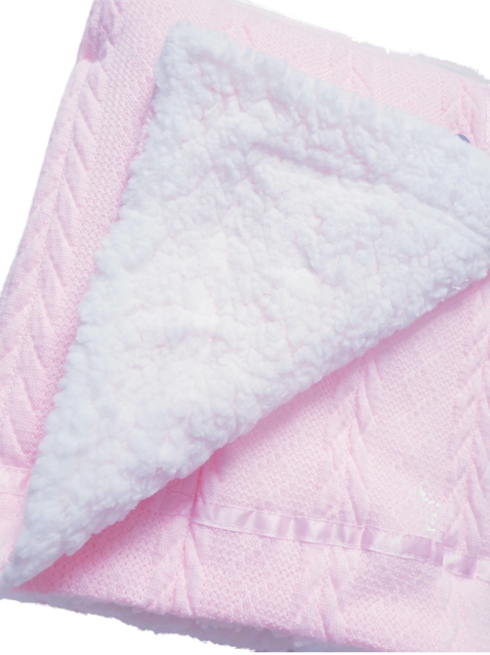 Pink Fleece Lined Bow Blanket