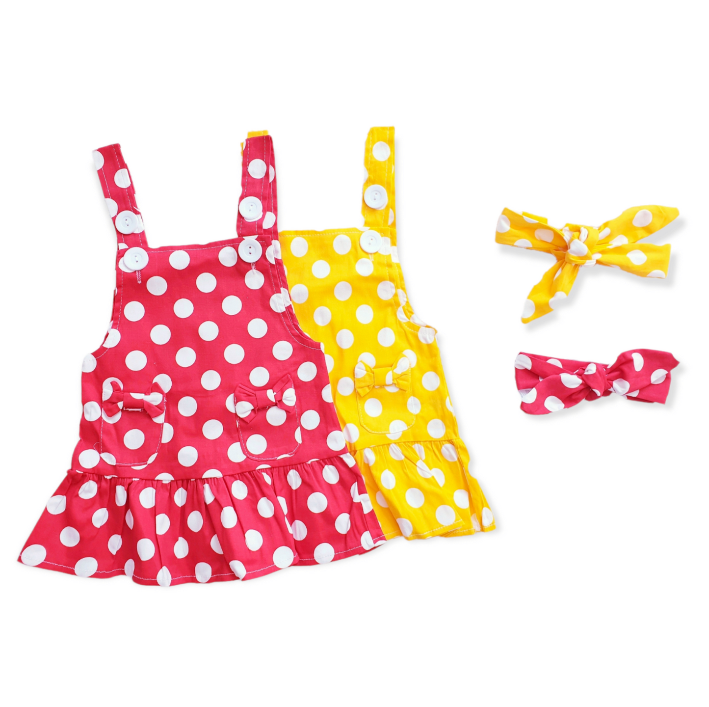 Red/Yellow Polka Dot Dress & Headband