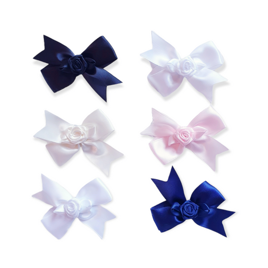 Small Rose Bow Clips