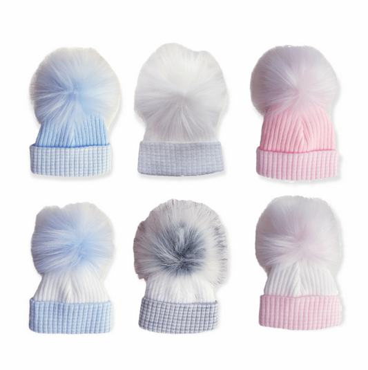 Baby Newborn Pom Pom Hats