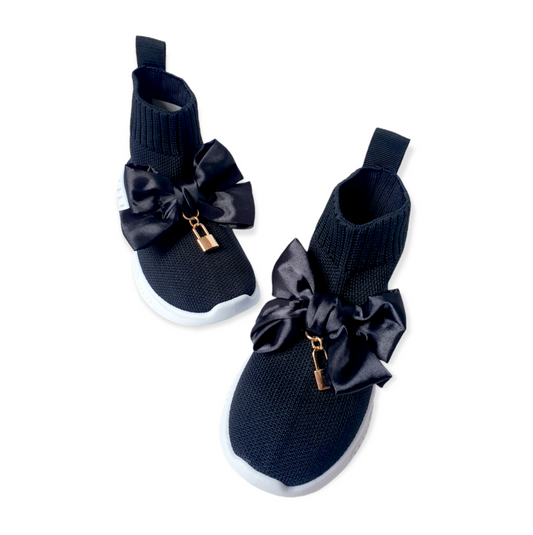 Black Bow Sock Trainers