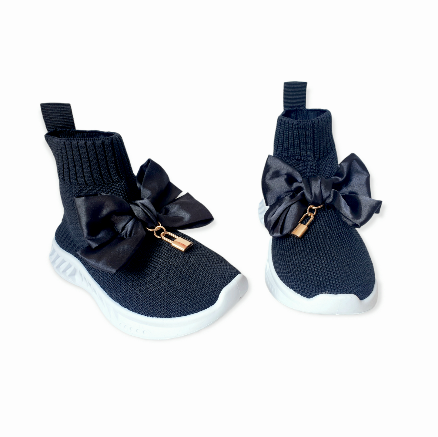 Black Bow Sock Trainers