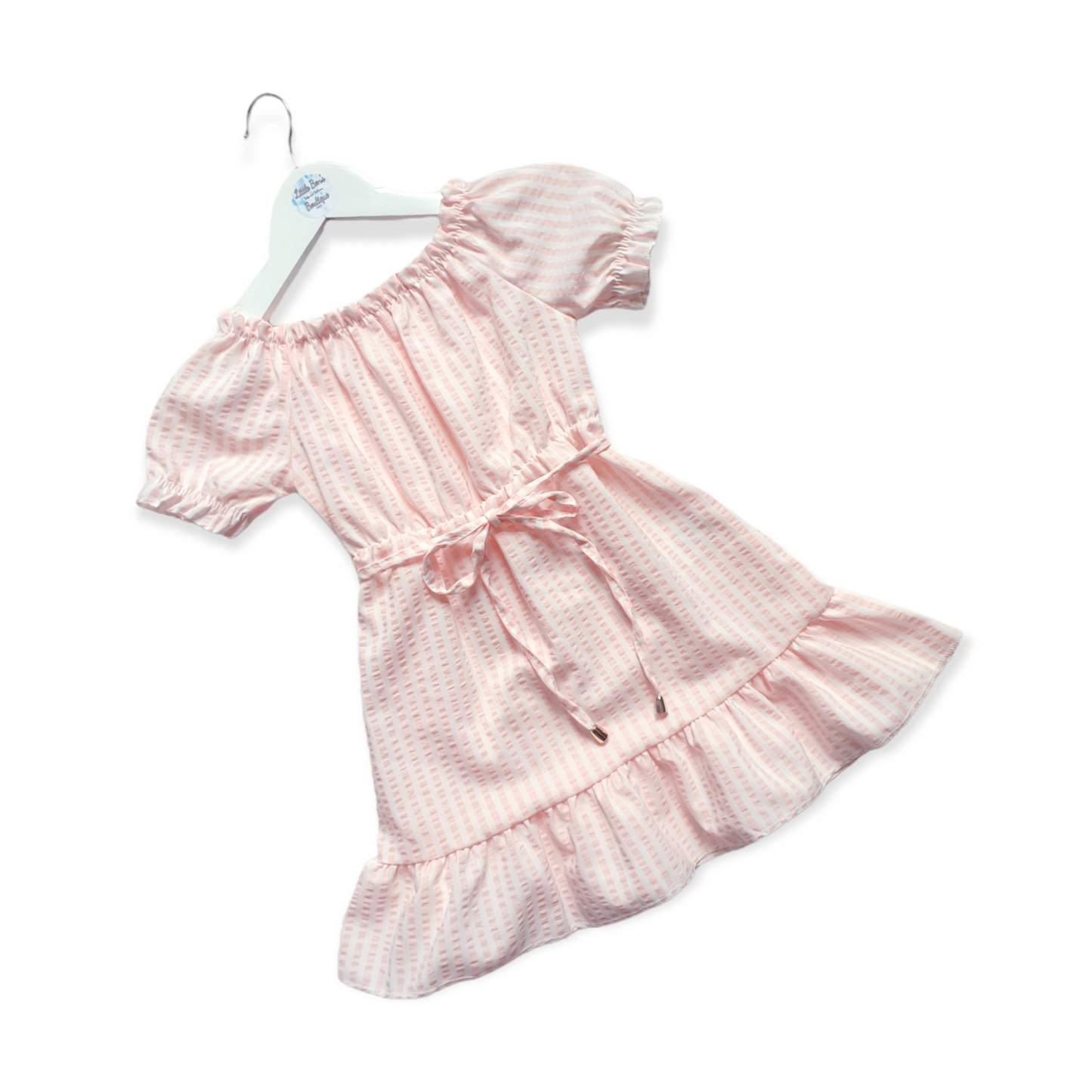 Peachy Pink Striped Summer Dress