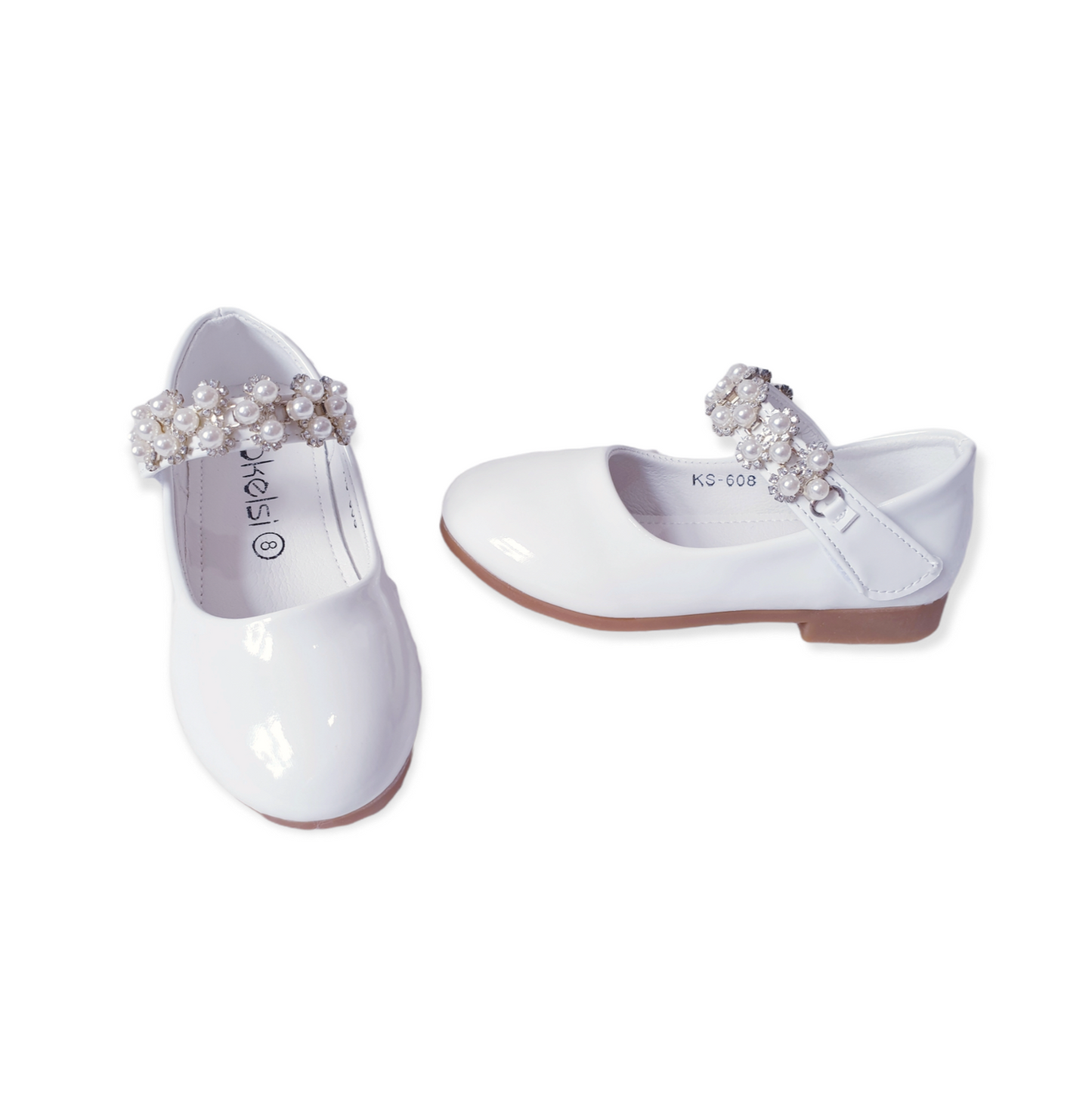 White Diamante Pearl Shoes