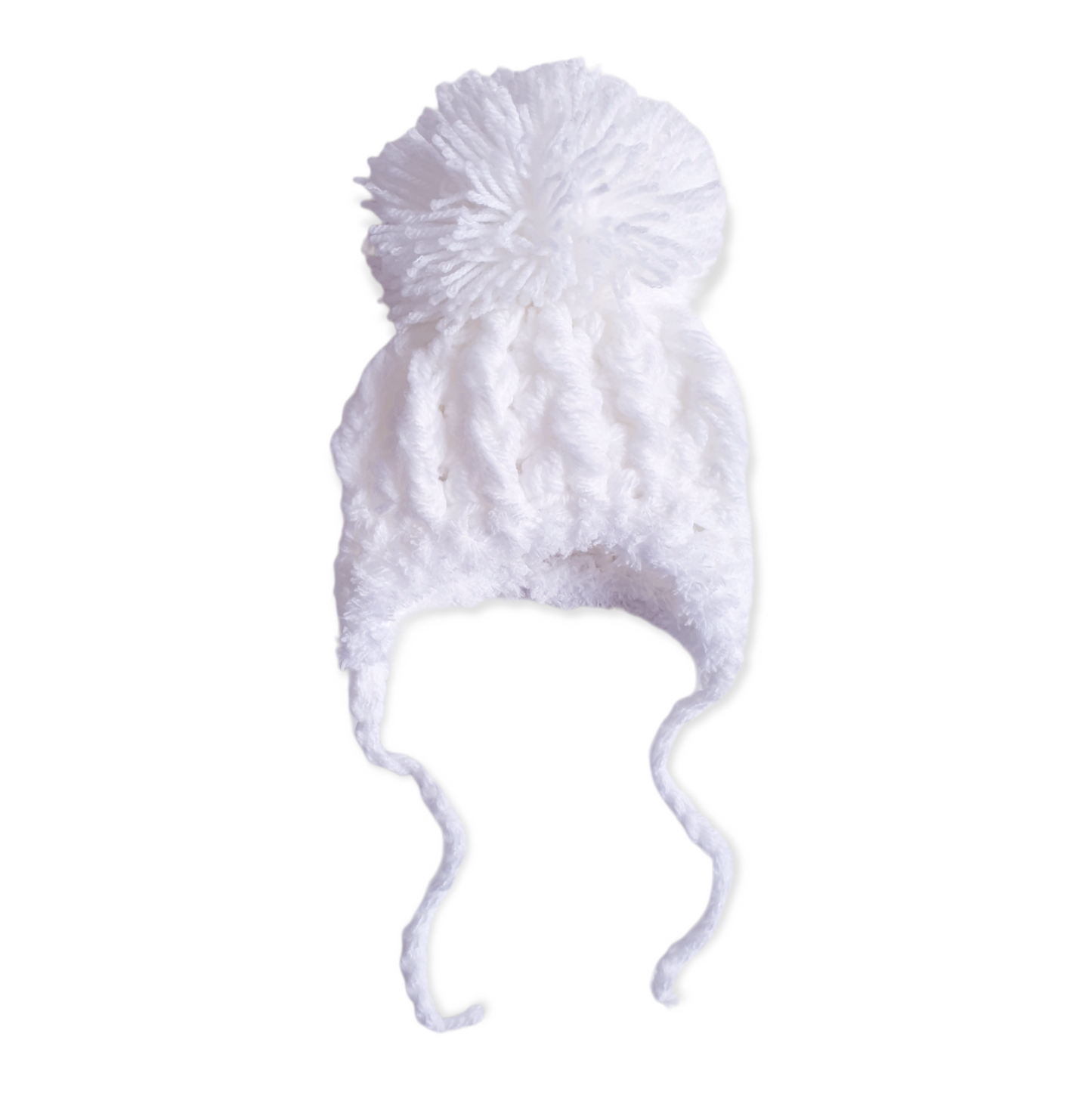 Hand Knitted Pom Pom Hat 0-6M