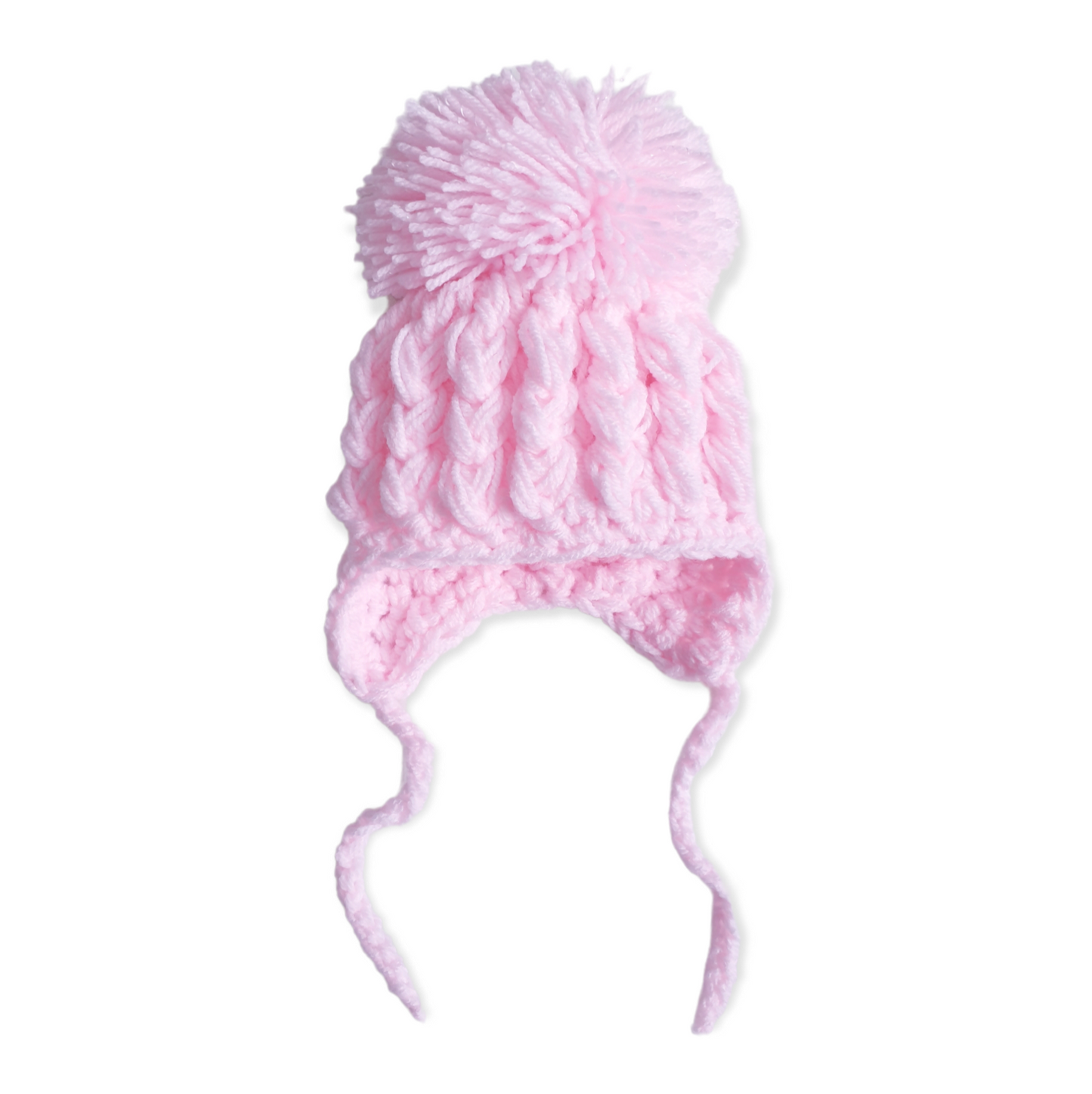 Hand Knitted Pom Pom Hat 0-6M