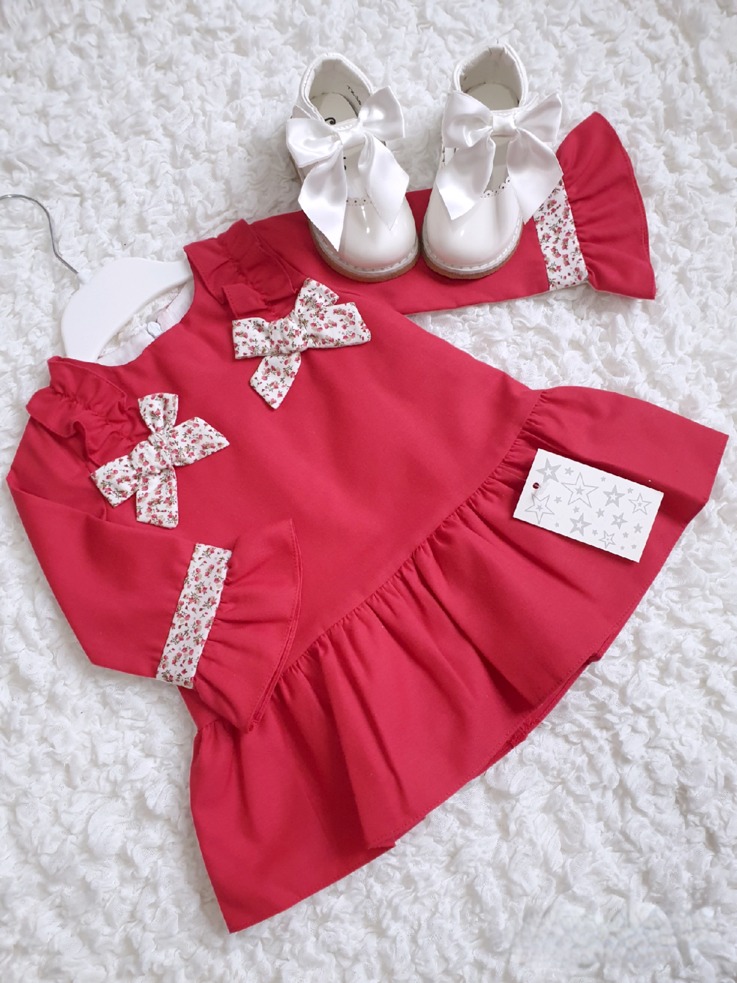 Red Spanish Dress with Floral Detail