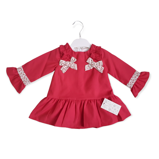 Red Spanish Dress with Floral Detail