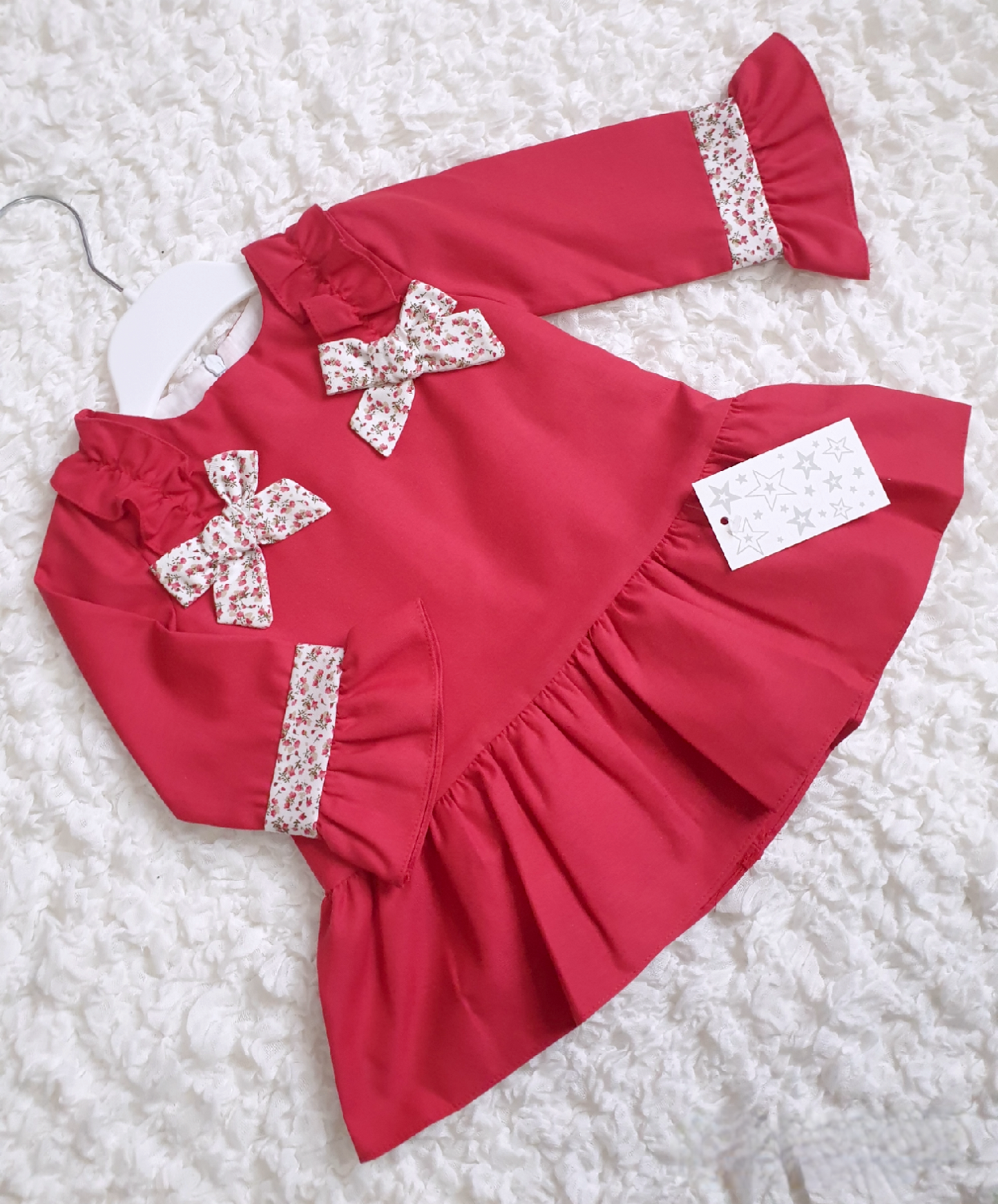 Red Spanish Dress with Floral Detail