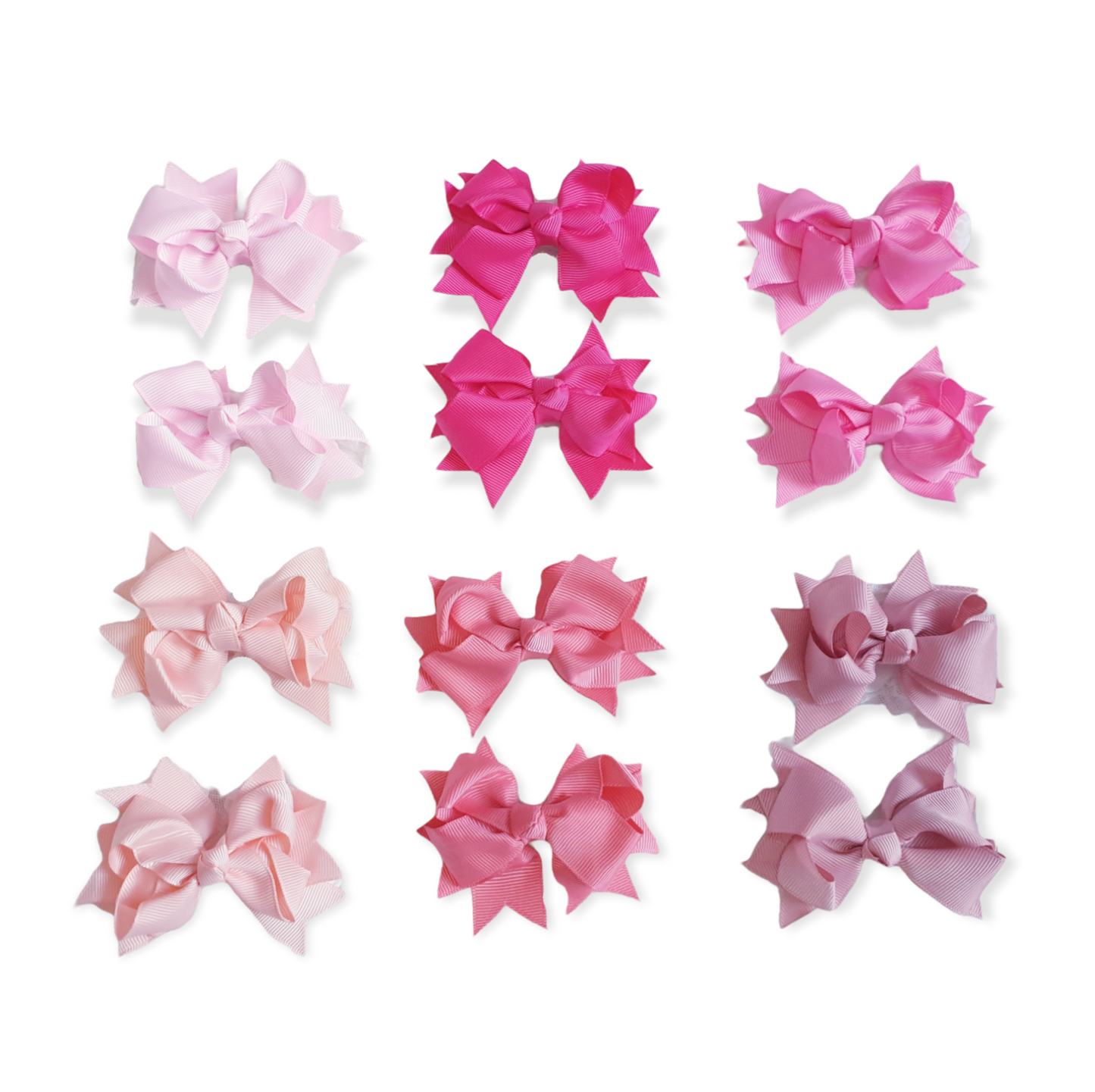 Pink Medium Hair Bow Clips x2