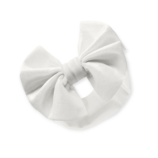 Baby Girls White Velvet Big Bow Headband