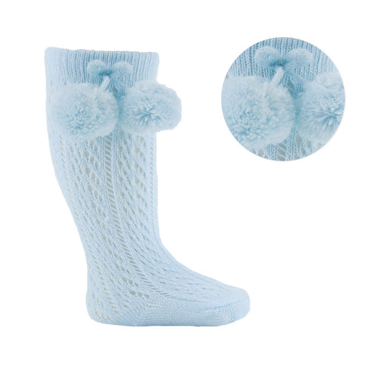 Blue Pelerine Pom Pom Socks