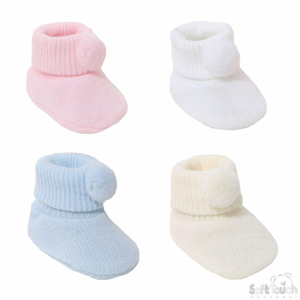 Newborn Pom Pom Booties