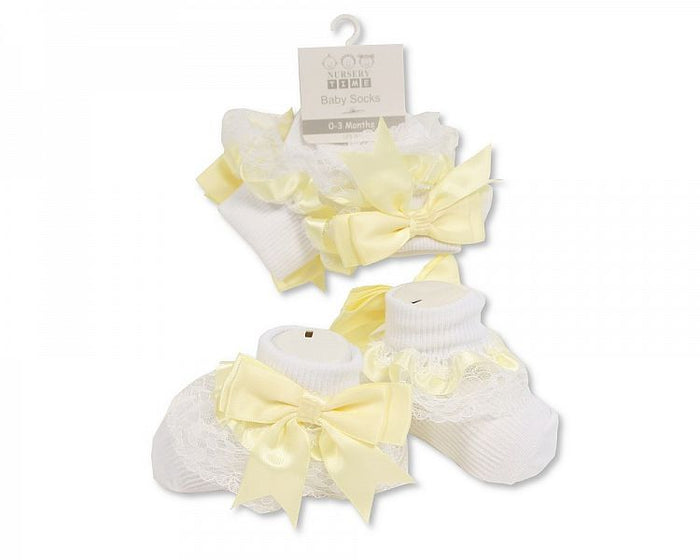 Frilly Ankle Socks Lemon Bow